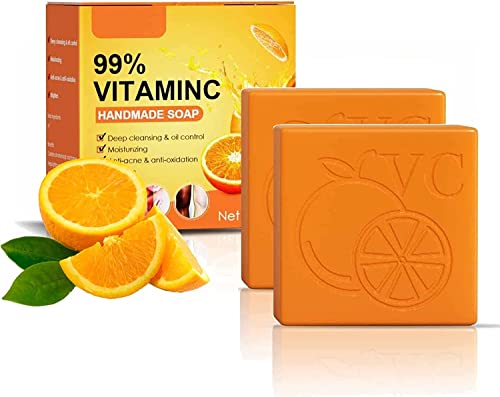Sabão artesanal de vitamina C laranja, sabonete orgânico natural com 99% de vitamina C