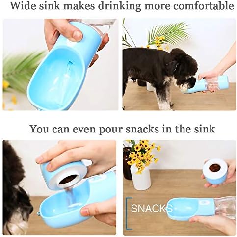 Manomia de água para cães maocg para caminhada, dispensador de água de viagem para cães multifuncionais e portáteis com recipiente