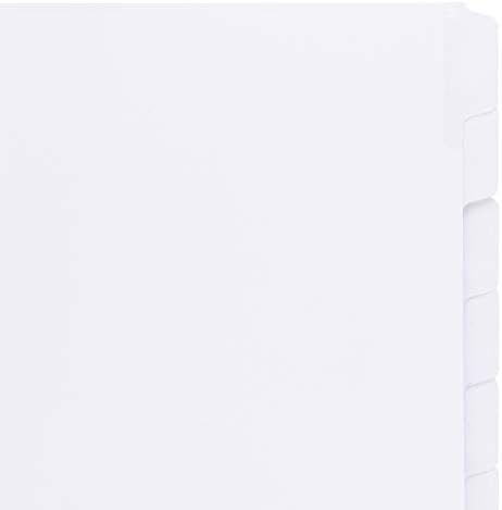 Basics 8-Tab Binder Divider, divisores de etiquetas brancas com casca fácil, 4-Pack