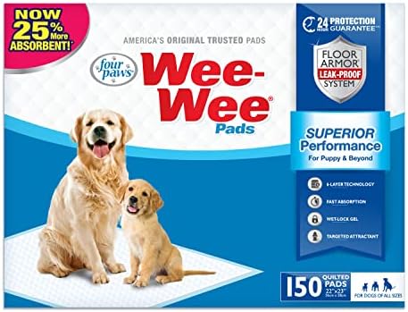 Four Paws Wee -Wee Superior Performance Pee Pads para cães - Dog & Puppy Pads para treinamento com potty - Dogrofroking & Puppy