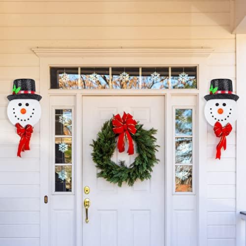 Waenec 2 Pack 2 Christmas Snowman Varanda Covers de luzes para luzes de varanda, luzes de garagem, luminárias grandes, decorações