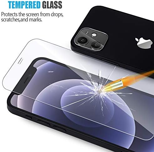 Protetores de tela de vidro temperado para iPhone 12 mini 5,4 polegadas com tampas traseiras, protetor de tela frontal Akwox 9h