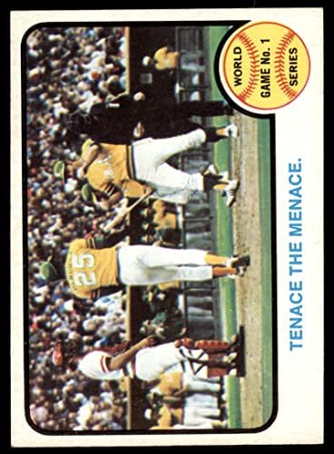 1973 Topps 203 1972 World Series - Jogo 1 - Tenace The Menace Gene Tenace/George Hendrick/Johnny Bench Oakland/Cincinnati Athletics/Reds