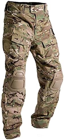 HCCLIJO Men Combate com joelheiras Airsoft Tactical Military Exército Caminhando Calças de Camuflagem