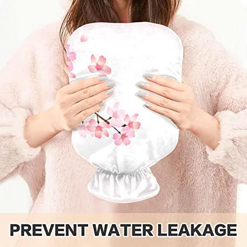 Garrafas de água quente com capa Blossom Water Water Saco para alívio da dor, lesões de cólicas, bolsa de água de garrafa quente