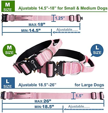 Colar de cachorro premium tspro com alça de colarinho de cachorro grossa colarinho de cachorro ajustável colarinho pesado