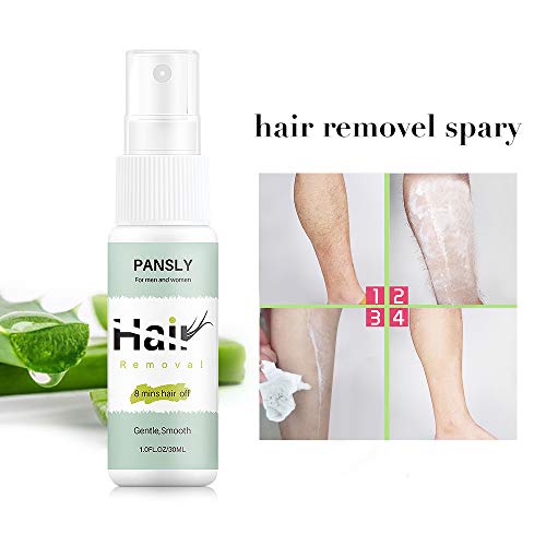 Ingredientes naturais de aloe corporal rápido hidratante de panaly spray de remoção de cabelo 30 ml para pele sensível