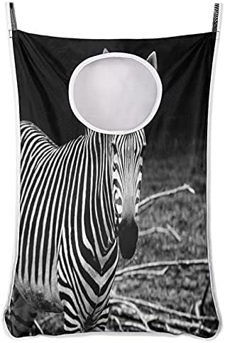 Bolsa de cesto de lavanderia pendurada em animais africanos, sobre a porta de lavanderia, bolsa de armazenamento durável e durável