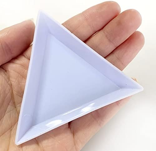 10pcs pregos de armazenamento de arte 4 cores Triângulo Plástico Rhinestones Decoração do suporte da exibição para contas Organizer Box 2021 -