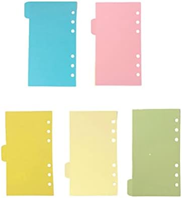 Jojofuny Caderno colorido 1 Definir divisores de fichário A5, cartões de página de divisor de papel para 6 furos para