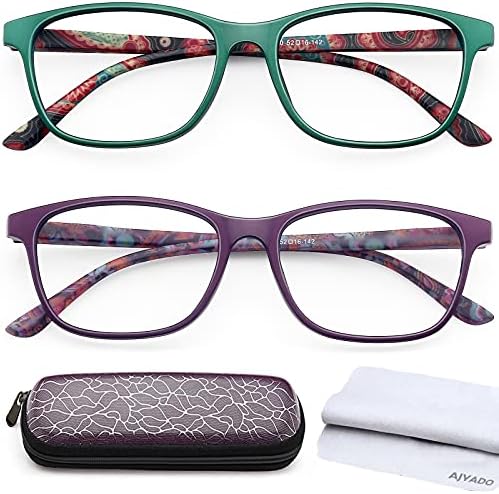 Ajyado Reading Glasses Blocking Blue Light - Pack -2 Anti -Glare Computer Readers For Mull Men +4.00 Senhoras, ampliando óculos