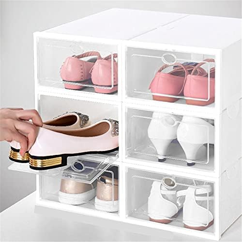 Caixa de armazenamento de sapatos empilhável de depila para armário de 6 pacote caixa de armazenamento de sapatos