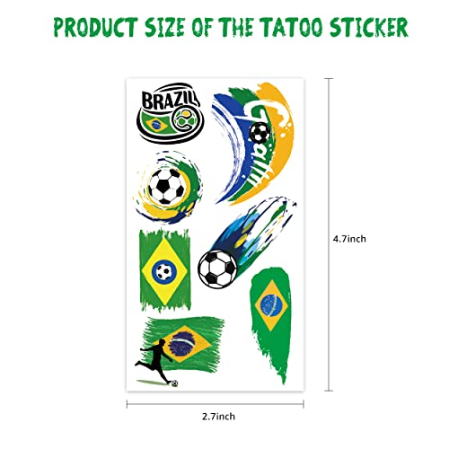 64 folha 2022 Copa do mundo Tattoos temporários de face adesivos, futebol nacional bandeira temp realista removível tatuagens falsas, futebol decorações de tatuagem de arte corporal para homens crianças crianças