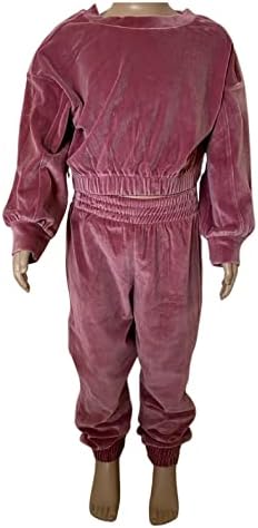 Atuação feminina de ex-alturas, Velor Pink Loungewear, conjunto de 3 calças de jumper Scrunchie Activewear