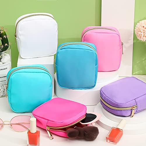 Remerry 6 PCs Nylon Bag Cosmetic Travel Make Up Pouch Holity Saco com saco de maquiagem de maquiagem com zíper conjunto de