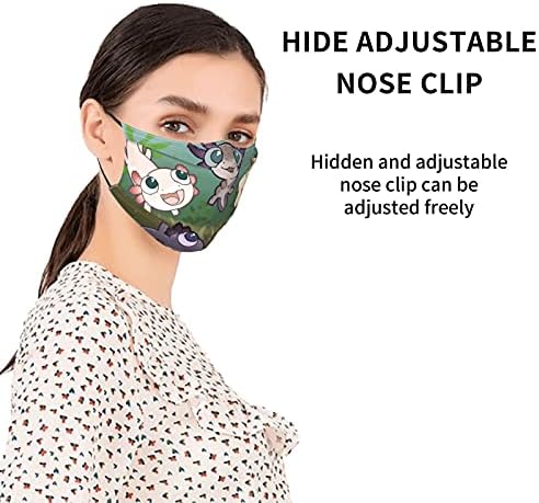 AXOLOTL 3 PCS máscaras faciais ajustáveis ​​com filtros, máscaras de tampa da boca com 0 filtro