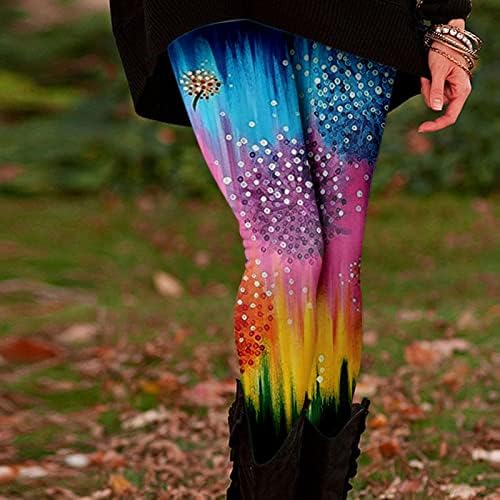 Calça de ioga de flare míshui para mulheres de cintura alta feminino conforto casual impresso na cintura de ioga com bolsos