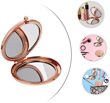 Frcolor portátil maquiagem espelho de metal carteiras viajar espelho de maquiagem Mini espelho dobrável espelho compacto