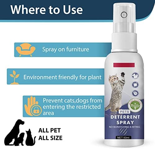 Cat Spray Deterntador interno, Pet Anti Scratch Cat Treinamento e spray de dissuasão com amargo para proteger móveis spray de dissuasão de gatos naturais e seguros para uso interno e externo