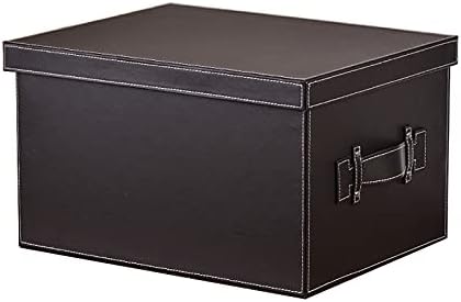 Caixa de armazenamento/caixa de armazenamento de couro/caixa de detritos cobertos extra grande/caixa de armazenamento grossa