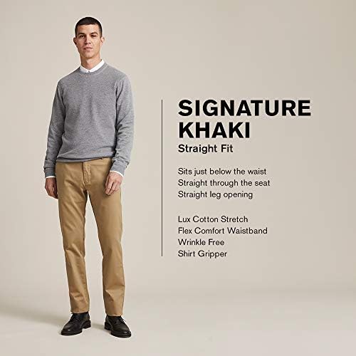 Dockers Men's Straight Fit Signature Lux Cotton Stretch Khaki Pant
