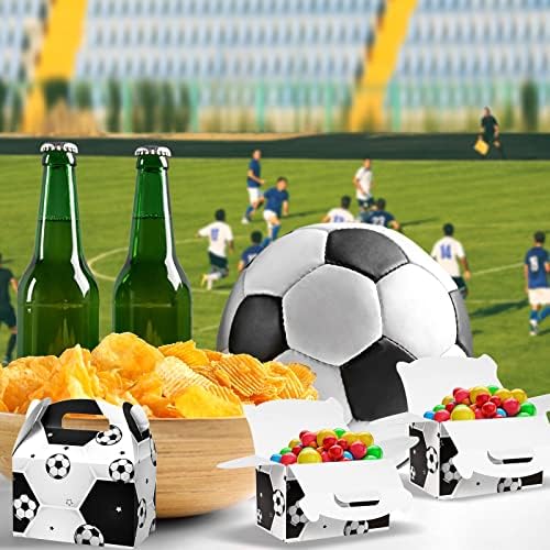 24 peças Caixa de tratamento de futebol Candy Goodie Box Theme Birthday Soccer Party Favors Candy Box Party Favor Favor