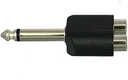 CESS 6,35 mm 1/4 polegada Mono Macho para Dual RCA Adaptador de divisor feminino - 6,35 mm Mono Macho para RCA feminino