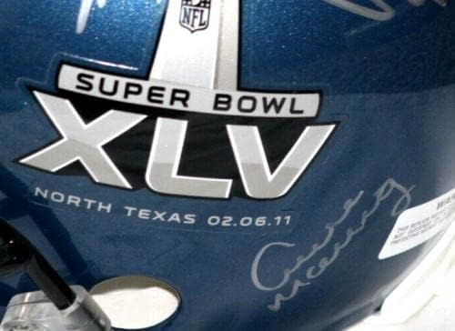 Super Bowl XLV Réplica em tamanho grande assinado assinado por Peyton, Eli, Archie Manning+4 - Capacetes NFL autografados