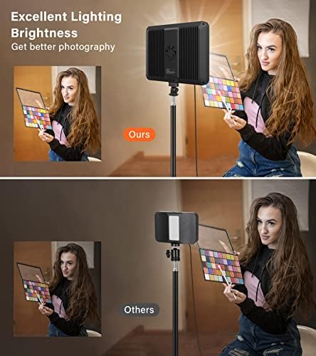 Kit de iluminação de fotografia de vídeo de 2 pacote com 62,99 '' de tripé, unicucp 2500-8500k Dimmable Studio Streaming Light para