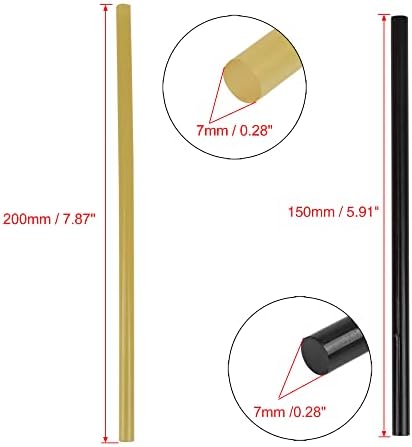 X autohaux 40 pcs 7mm x 200 mm amarelo 7mm x 150mm preto cor de tinta reparo de cola de fusão a quente para carro