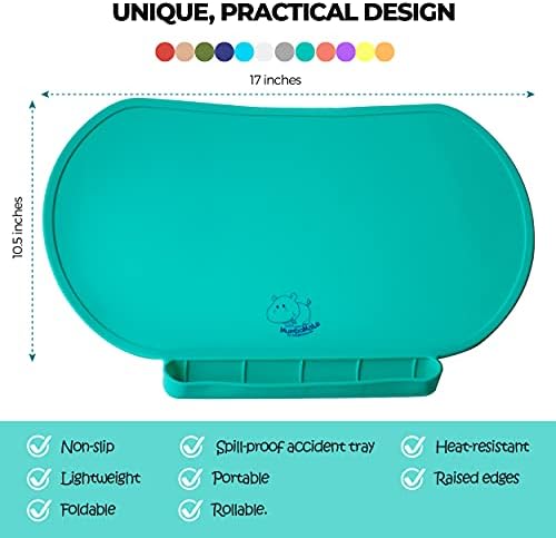 Alimentos que capturam Baby Placemat com não deslizamento, qualidade premium, silicone de grau alimentar para higiene máxima,