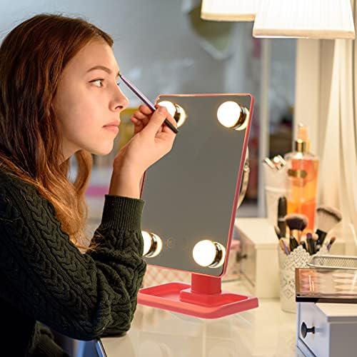 Espelho de maquiagem da vaidade solustre com LED Light Giration Skinpop Tabletop Mirror for Women