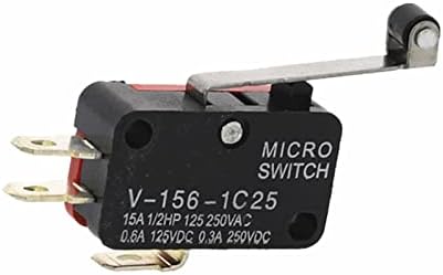 100pcs v-156-1c25 roller alavanca braço spdt 1no 1nc micro limite interruptor 3 terminais momentâneos