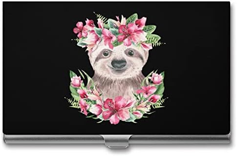 Carrinho de aquarela Cartoon Sloth Cartter de cartão de visita para homens e mulheres titular de cartões Crédito Cartão