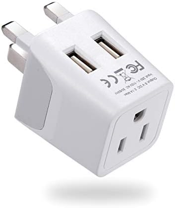 CEPTICS UK Viagem Adaptador Plug - Com 2 USB + USA SOCK