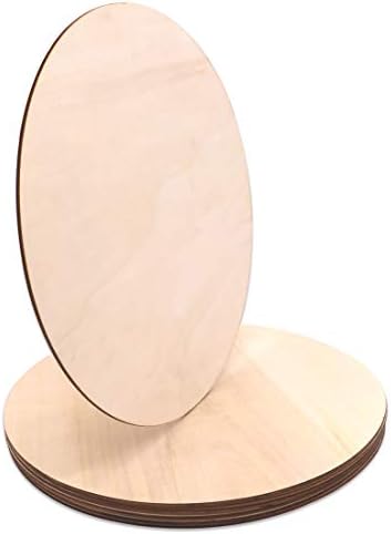Círculos de madeira 8 PCs 12 polegadas inacabadas de madeira Discos de madeira para abastecimento de artesanato DIY