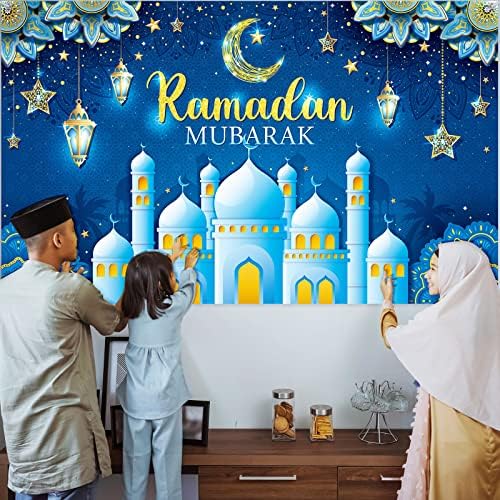 Decorações do Ramadã Mubarak Banner Muslim Ramadã Kareem Antecedentes Eid Mubarak Sign Photo Cenário Fundo para