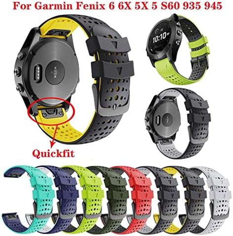 WSCEBCK colorido Quickfit Watch Band Strap for Garmin Fenix ​​7 7x 5 5x 3 3 hr 945 Fenix ​​6 6x Relógio Silicone EasyFit