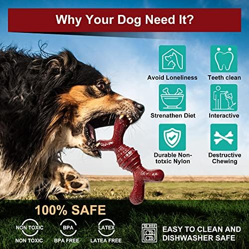PetDexon Dog Toys Chew para mastigar agressivos cães de raça pequena média, brinquedos de cães indestrutíveis de 3 pacote, toques