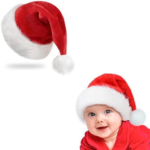 RJVW chapéu de Natal, chapéu de Papai Noel, chapéu de férias de Natal para adultos, chapéu de Papai Noel, chapéu de Natal para Infantunisex