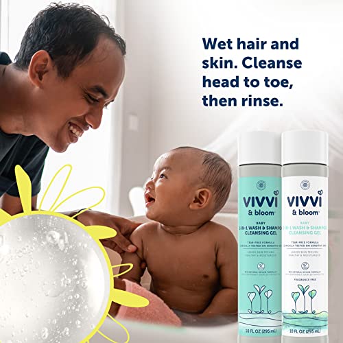 Desitina de resistência máxima Creme de fralda de bebê com óxido de zinco de 40% para tratamento, alívio e prevenção, 4,8 oz com Vivvi & Bloom Gentle 2-em-1 lavagem de bebê e lavagem de shampoo Gel 10 oz