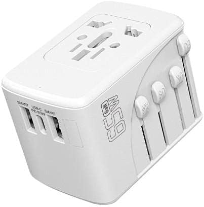 Charger de ondas de caixa compatível com Yezz Max 1 - Carregador Internacional de Muralha PD, 3 Adaptador de cobrança internacional USB e conversor para Yezz Max 1 - Winter White