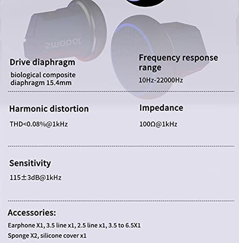 Smabat Super One Earphone Biocomposite Diafragma de 15,4 mm fones de ouvido fones de ouvido
