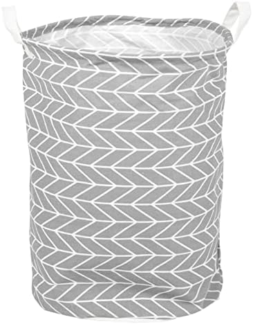 Zerodeko 2pcs Lavanderia de lavanderia de lavanderia dobrável cesta de lavanderia cesto de lona de lona cestas de armazenamento de armazenamento lixeira alta com alças para roupas Toys Brinquedos cinza
