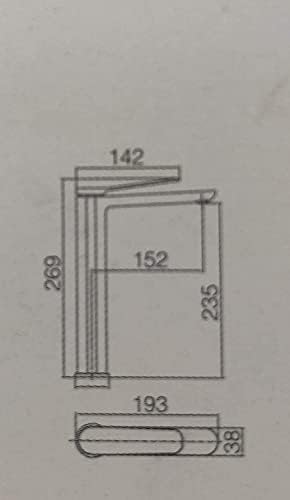 Grifo Lavabo Monomando Caño Alto Dinamarca Negro BDR031-3ng Pia do banheiro