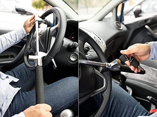 ZENTO Universal Directing Wheel Bloqueio - Anti -roubo Secure Car Lock - Comprimento ajustável Dugo duplo Prevenção de roubo retrátil