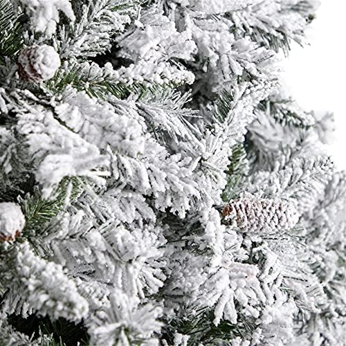 10 pés. Árvore de Natal artificial de pinheiros brancos de pinheiros brancos com pinhas e 800 luzes LED claras