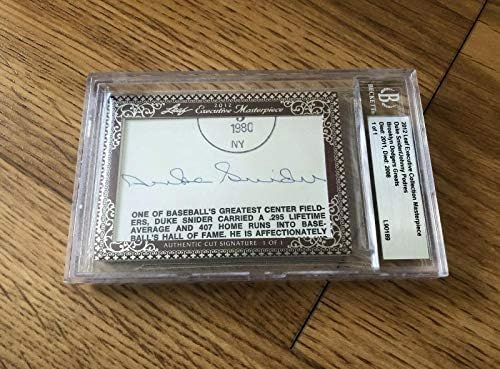 Duke Snider Johnny Podres 2012 Folhas -prima da folha Cut Signature Autograph 1/1 JSA - MLB Cut Signature