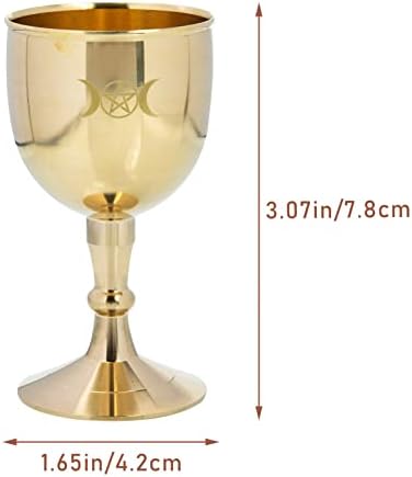 Zerodeko Terrarium Decor Chalice Cálice, cobre Oferecendo copo Pentagrama decorativo Padrão de copo de vinhos de metal de vinho Drinking