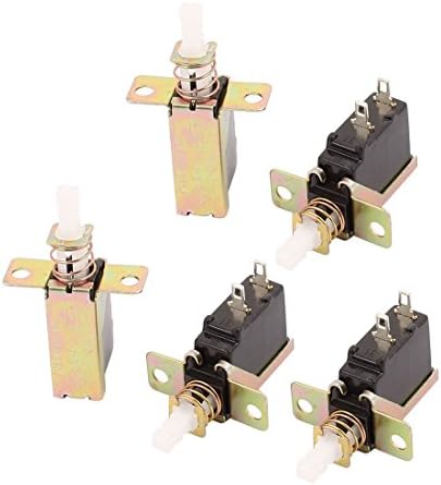 Aexit 5pcs Acessórios AC 250V 8a/128a spst 2p mola carregada com travamento automático Micro Push Push Segurança interruptor de botão